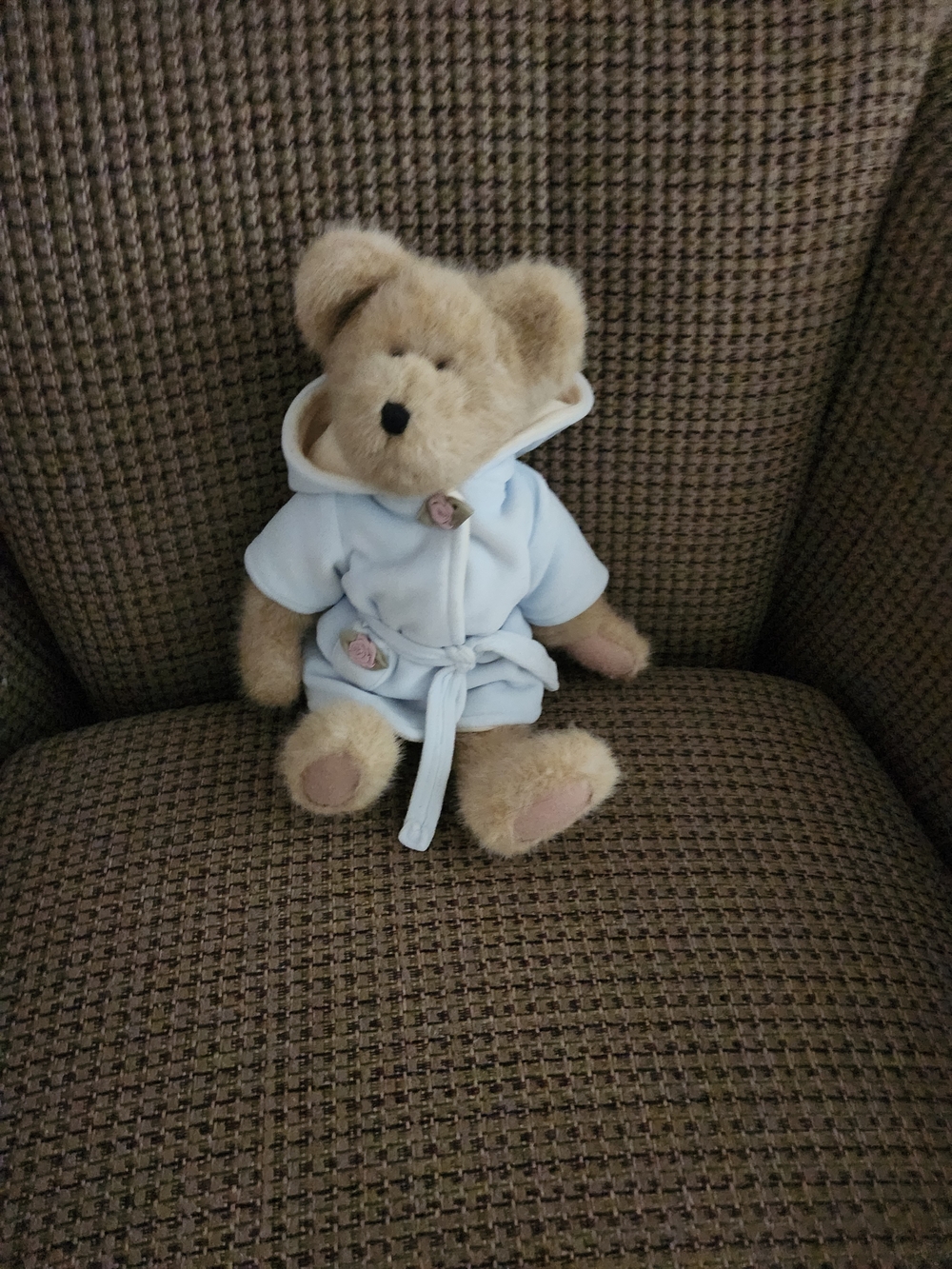 Boyds Bears Plush Teddy in Light Blue Robe